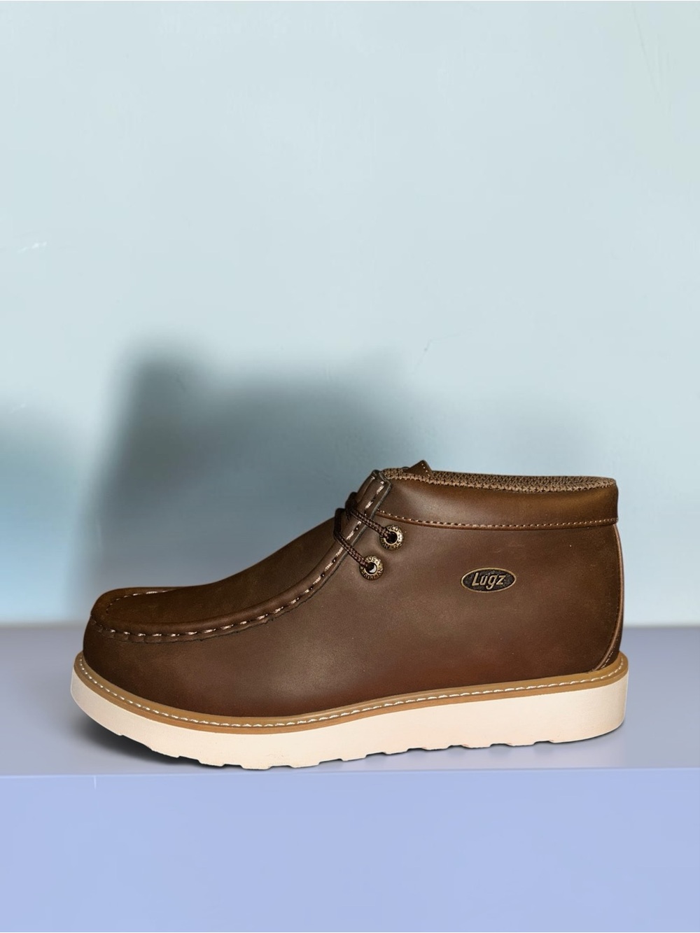 Lugz Brown Leather Chukka Boot with Cream Sole